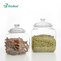 ECOBOX FB300-1 14L Hierbas herméticas Los contenedores de alimentos pueden nueces Jar Caja de almacenamiento de caramelo cuadrado